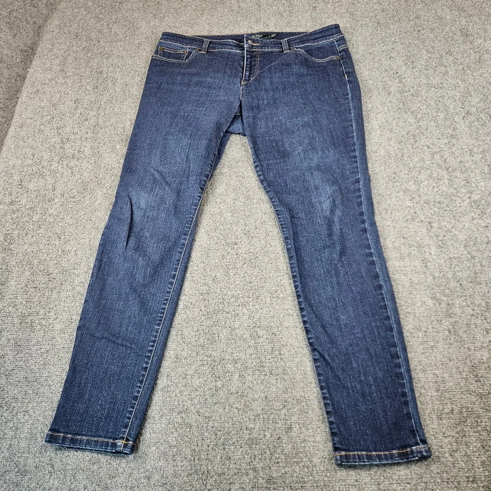 Lauren Ralph Lauren Modern Skinny Jeans Dark Wash Blue Denim Size 14 Womens